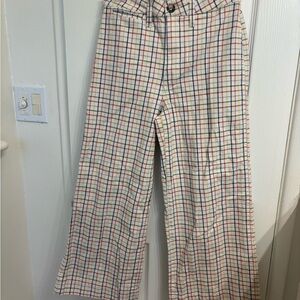 Madewell Emmett Wide-Leg Crop Pants in Rainbow Windowpane